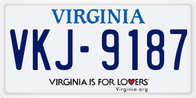 VA license plate VKJ9187