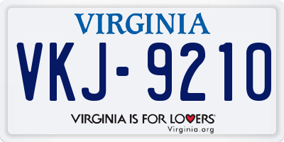 VA license plate VKJ9210