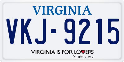 VA license plate VKJ9215