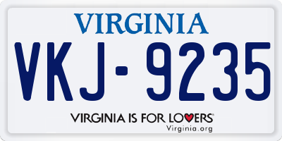 VA license plate VKJ9235