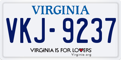 VA license plate VKJ9237