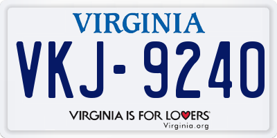 VA license plate VKJ9240