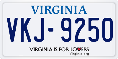 VA license plate VKJ9250