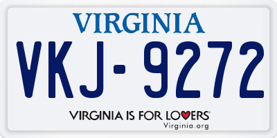 VA license plate VKJ9272