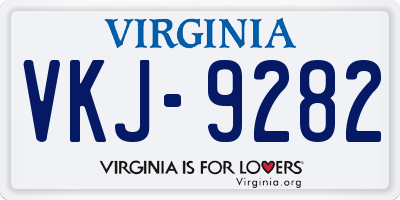 VA license plate VKJ9282