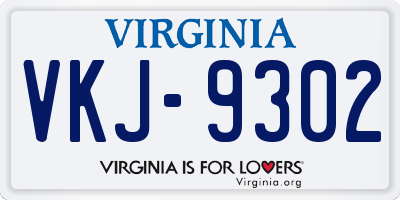 VA license plate VKJ9302