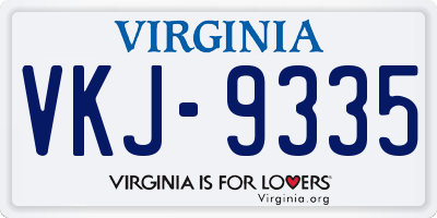 VA license plate VKJ9335