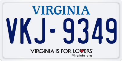 VA license plate VKJ9349
