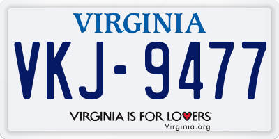 VA license plate VKJ9477