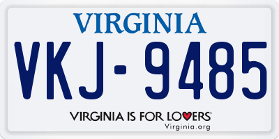 VA license plate VKJ9485