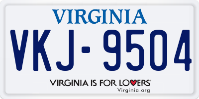 VA license plate VKJ9504