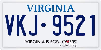 VA license plate VKJ9521