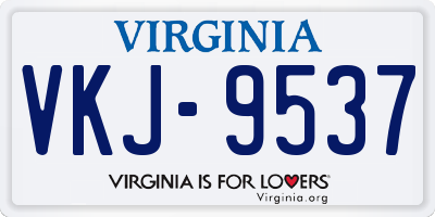 VA license plate VKJ9537