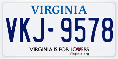 VA license plate VKJ9578