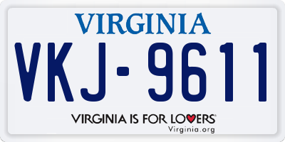 VA license plate VKJ9611