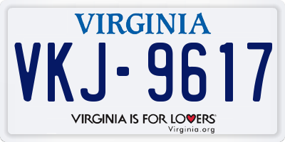 VA license plate VKJ9617