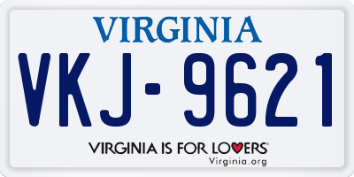 VA license plate VKJ9621