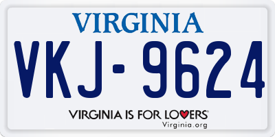 VA license plate VKJ9624