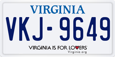 VA license plate VKJ9649