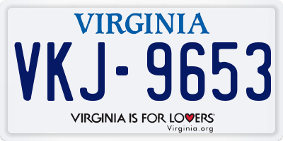 VA license plate VKJ9653