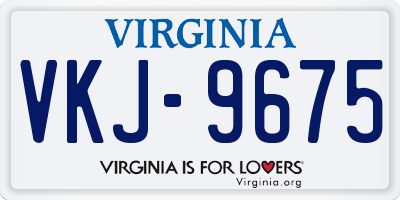 VA license plate VKJ9675