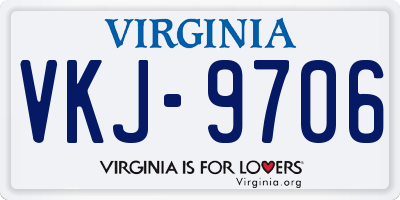 VA license plate VKJ9706