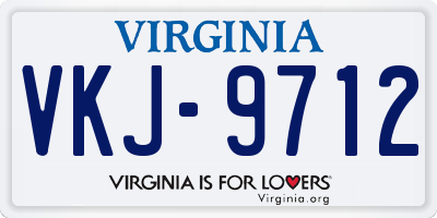 VA license plate VKJ9712