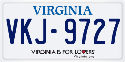 VA license plate VKJ9727