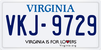 VA license plate VKJ9729