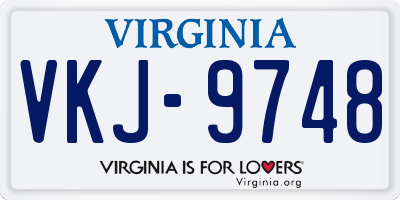 VA license plate VKJ9748