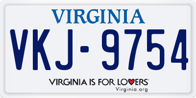 VA license plate VKJ9754