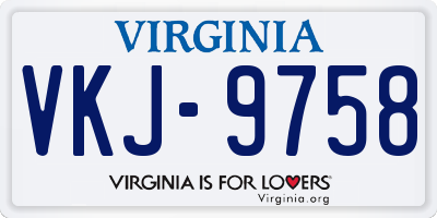 VA license plate VKJ9758