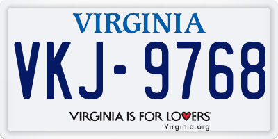 VA license plate VKJ9768