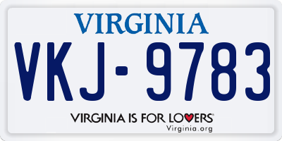 VA license plate VKJ9783