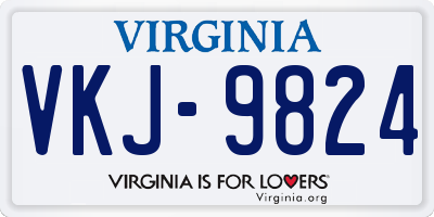 VA license plate VKJ9824