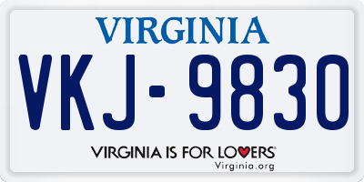 VA license plate VKJ9830