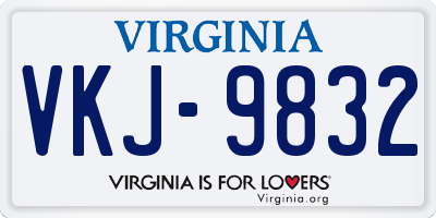 VA license plate VKJ9832