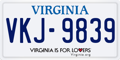 VA license plate VKJ9839