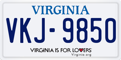 VA license plate VKJ9850