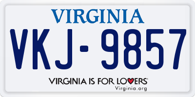 VA license plate VKJ9857