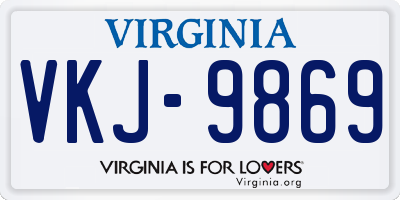 VA license plate VKJ9869