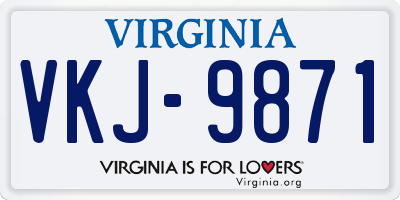 VA license plate VKJ9871