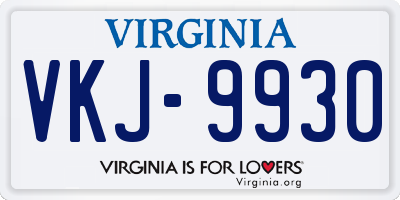 VA license plate VKJ9930
