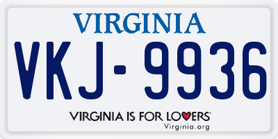 VA license plate VKJ9936