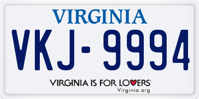 VA license plate VKJ9994