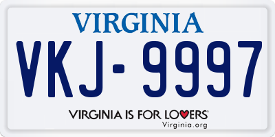 VA license plate VKJ9997