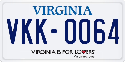 VA license plate VKK0064