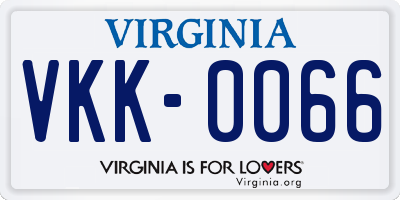 VA license plate VKK0066