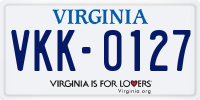 VA license plate VKK0127