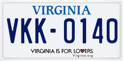 VA license plate VKK0140